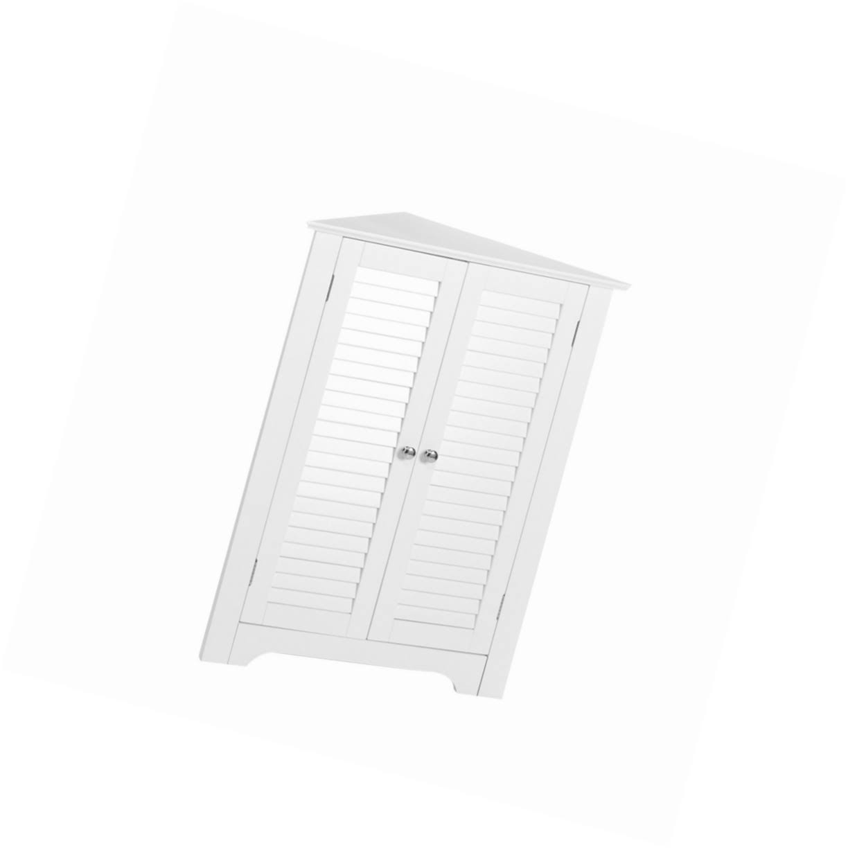 White 3-Shelf Corner Cabinet Q9311
