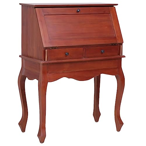Brown Solid Wood Secretary Desk with Flip Top B862