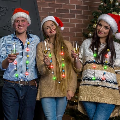 3Pcs Bells Light up Christmas Necklace M8301