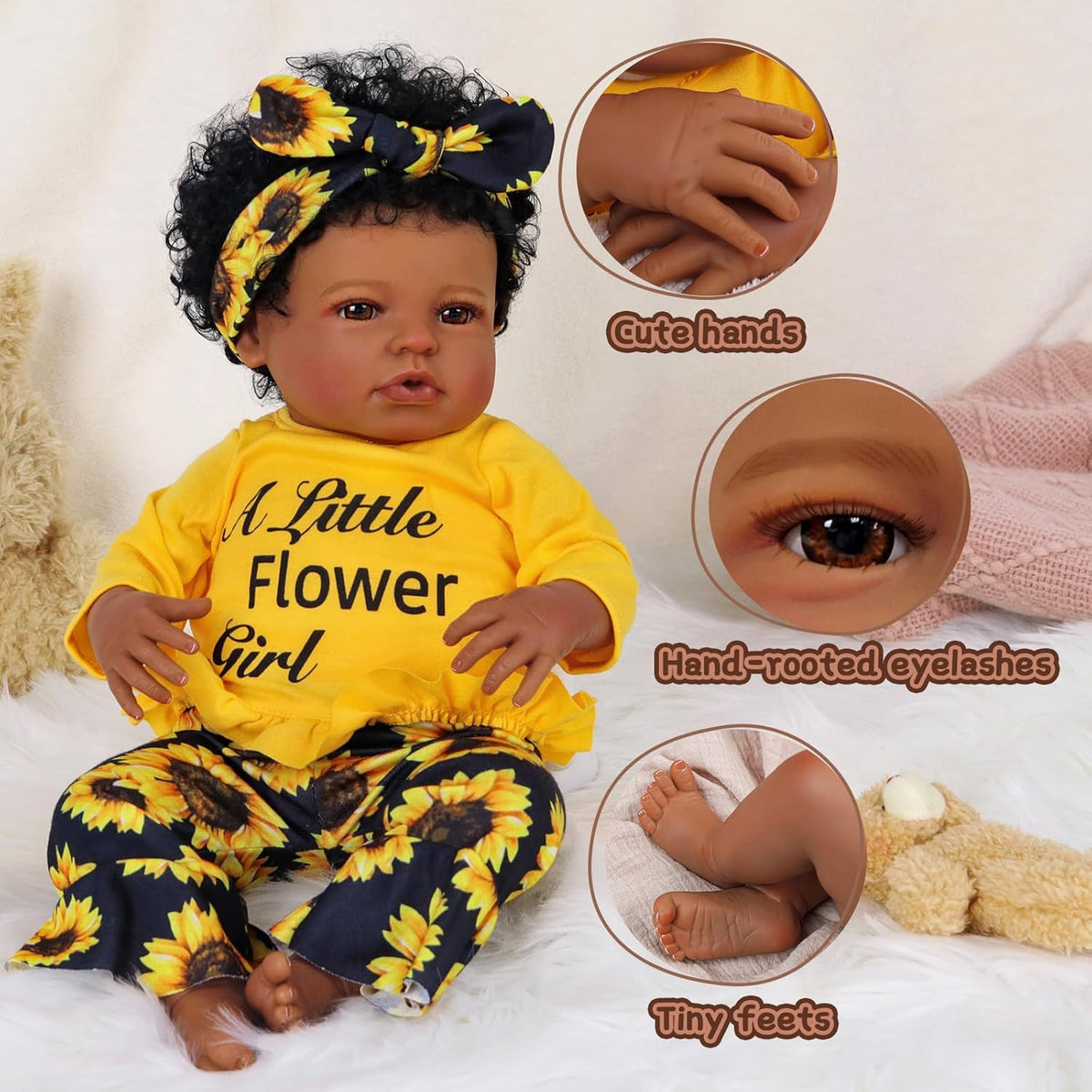20 Inch Black Soft Vinyl Reborn Baby Doll C841508