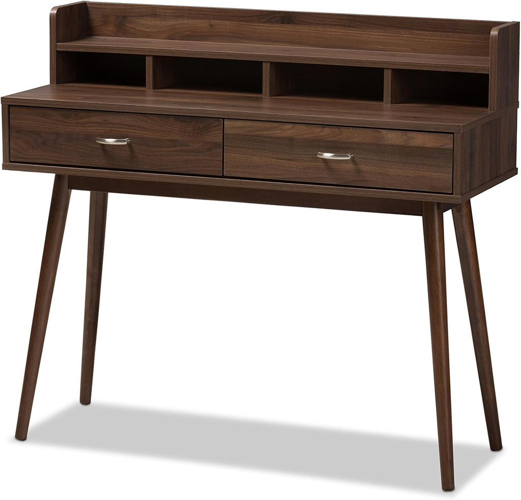 Walnut Brown 2-Drawer Desk L498