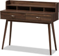 Walnut Brown 2-Drawer Desk L498