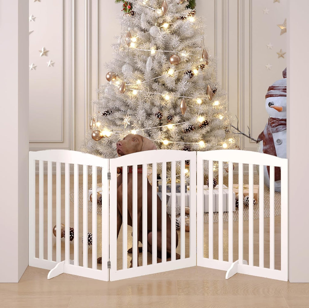 White 72" Tall 30" Wooden Pet Gate A464