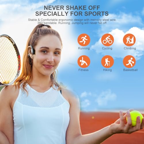 Bone Conduction Headphones with HD Mic, 12hrs Playtime, IPX6 Waterproof F24865