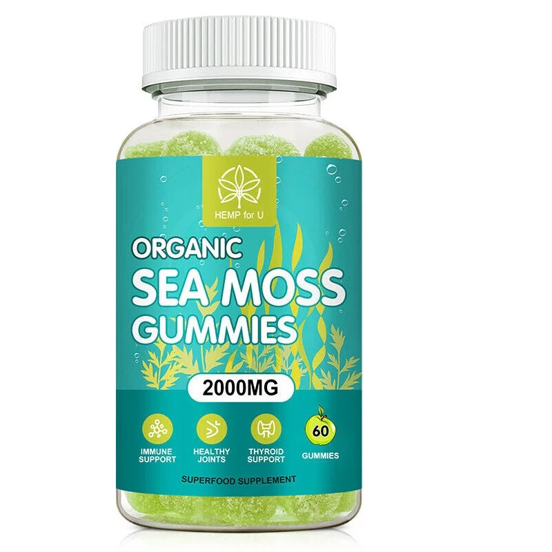 Organic Sea Moss Gummies, 2000mg 60 Capsule H58489