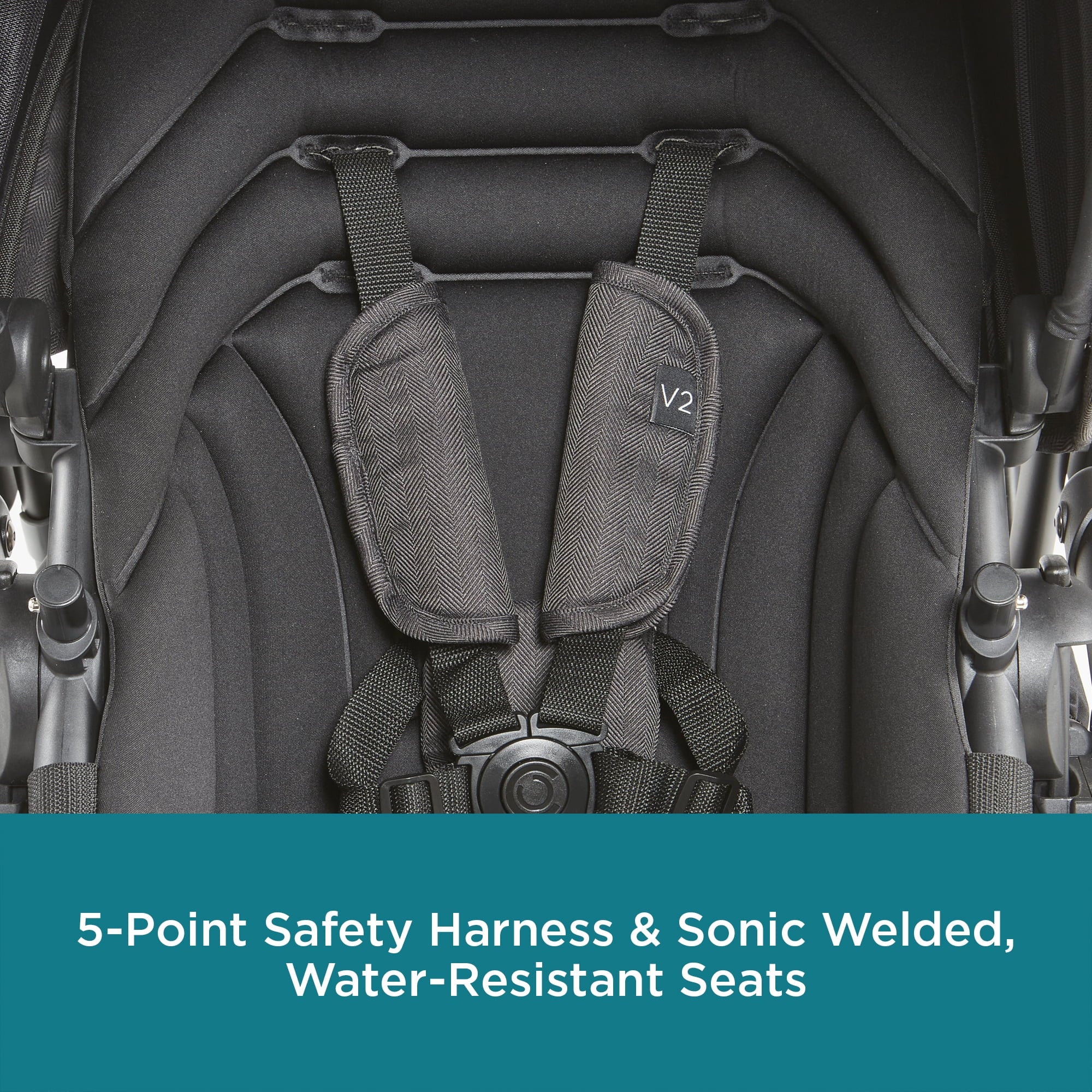 Black Herringbone Double Tandem Stroller I725714