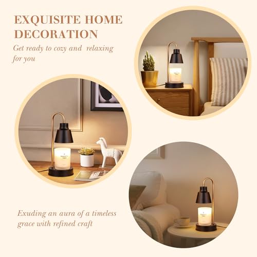 Candle Warmer Lamp with Timer & Dimmer, Electric Candle Warmer Adjustable Height/Heat with 2 Bulbs Z84953