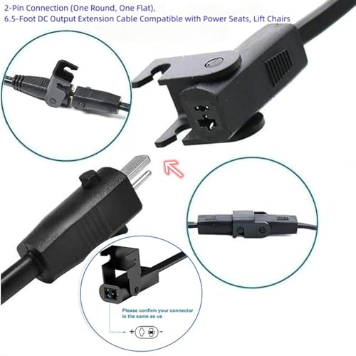 2-Pin Power Adapter with Extension Cord for Recliner Chair C32331