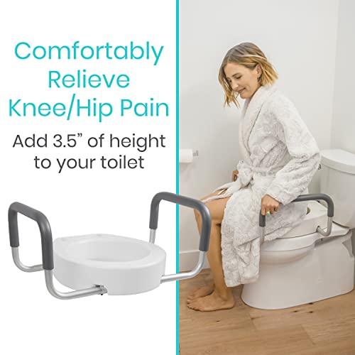 White Raised Toilet Seat with Handles R993594