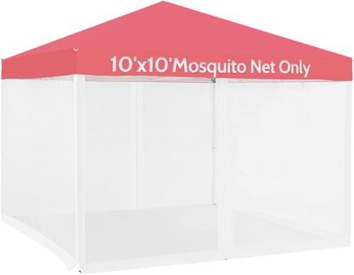 Black 4-Panel Mosquito Net for Gazebo Canopy 10' x 10' with Double Door D894