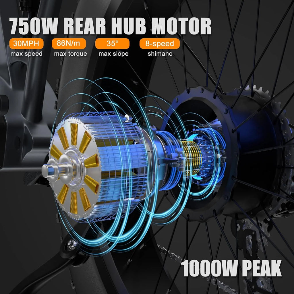 26" Fat Tire Full Suspension Electric Bike A50523