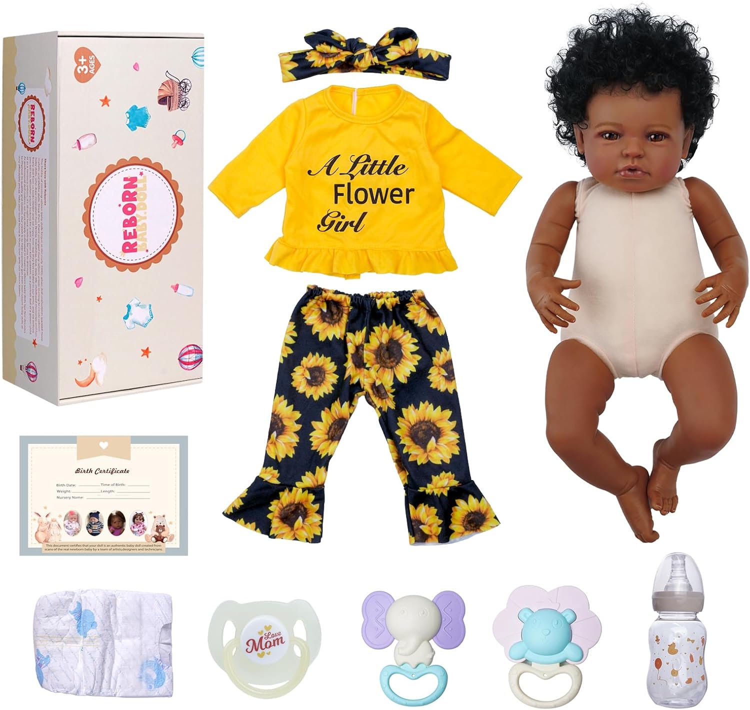 20 Inch Black Soft Vinyl Reborn Baby Doll C841508
