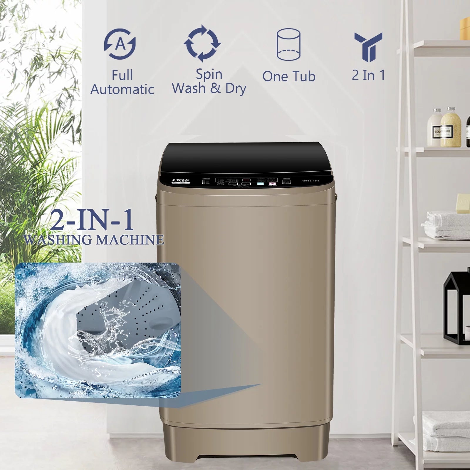 17.7 lbs Full Automatic Top Load Mini Washer M359