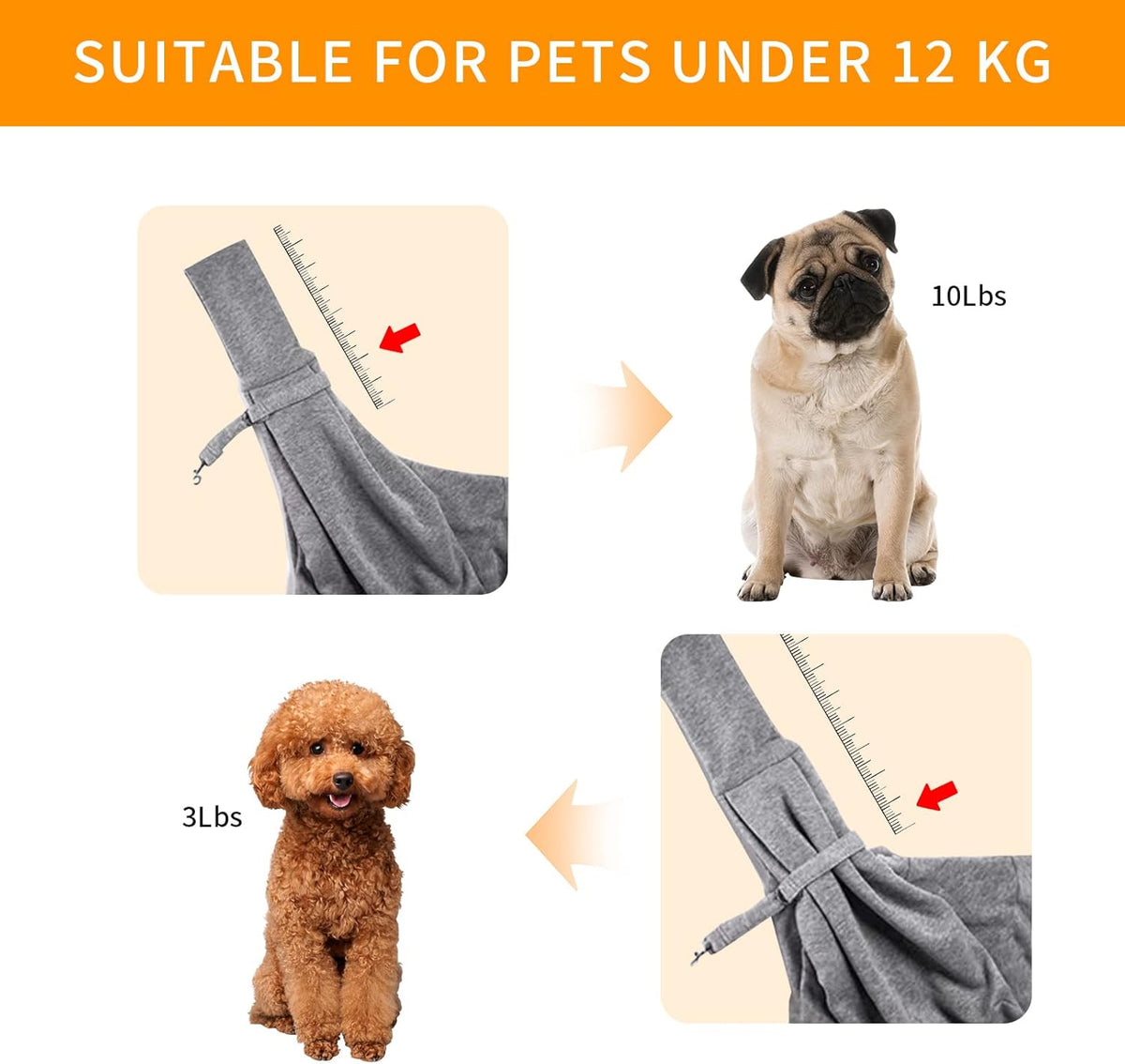 Pink Soft Fabric Dog Sling Carrier N87492