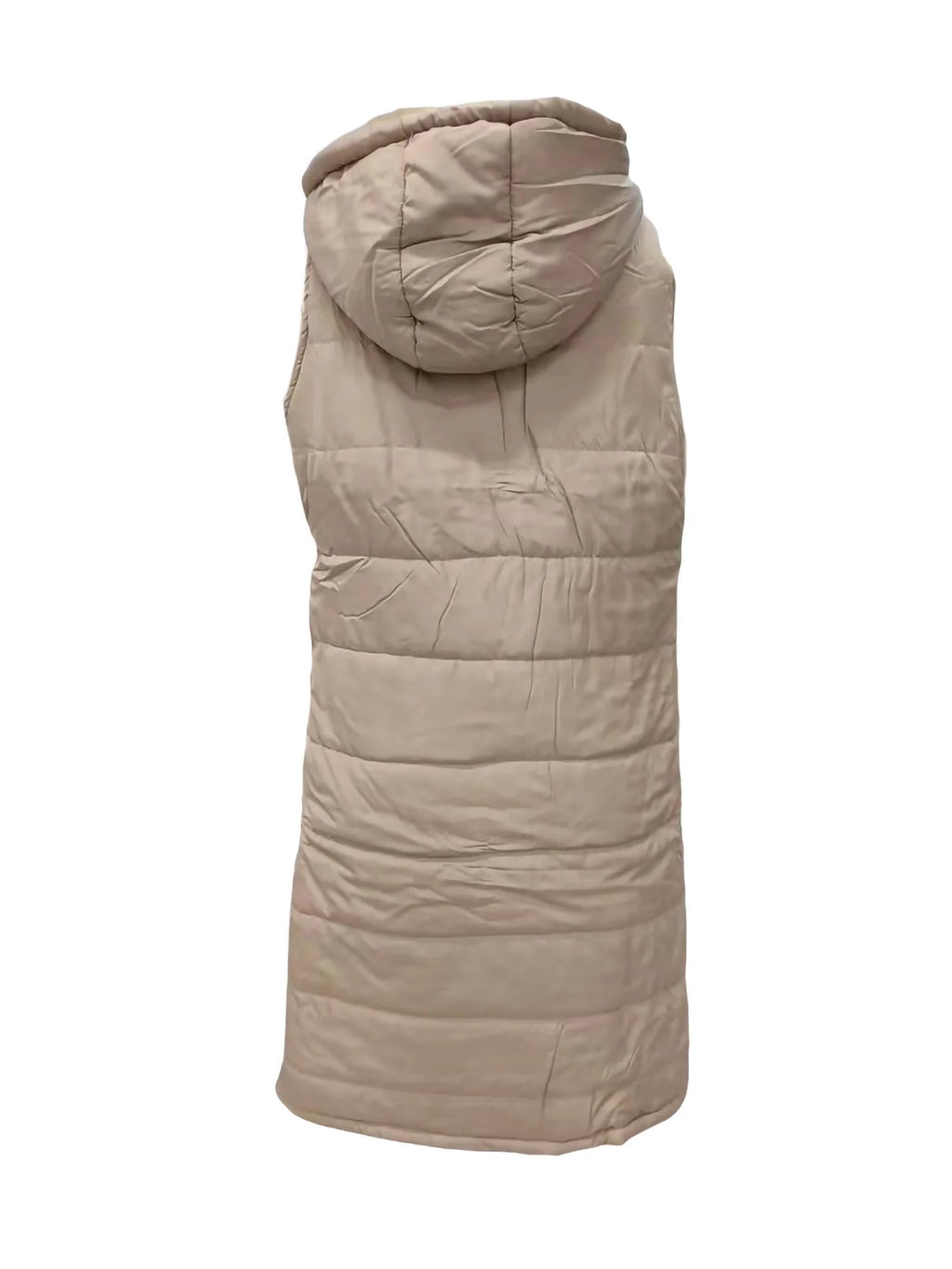 Women's Hooded Down Vest Sleeveless Puffer Jacket with Pockets P794