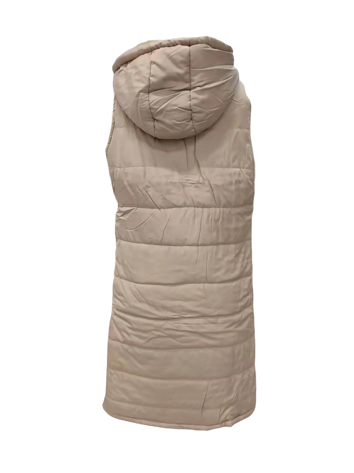 Women's Hooded Down Vest Sleeveless Puffer Jacket with Pockets P794