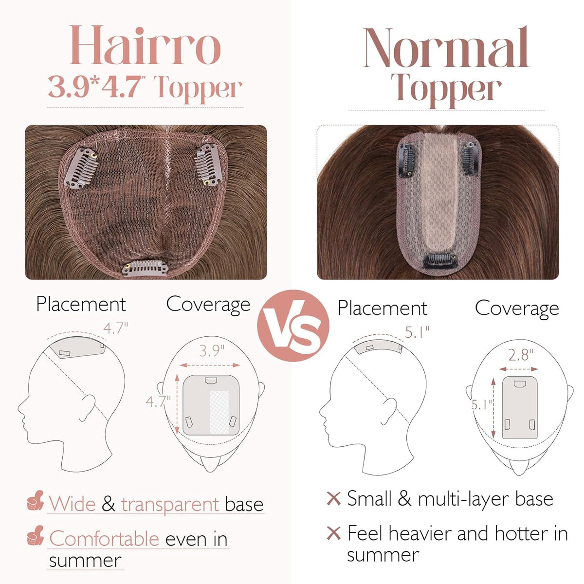 100% Human Hair Topper Silk Base Q586