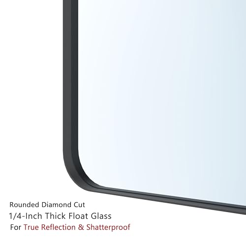 Gold 24 x 36 Inch Metal Framed Rounded Rectangle Vanity Mirror N9829