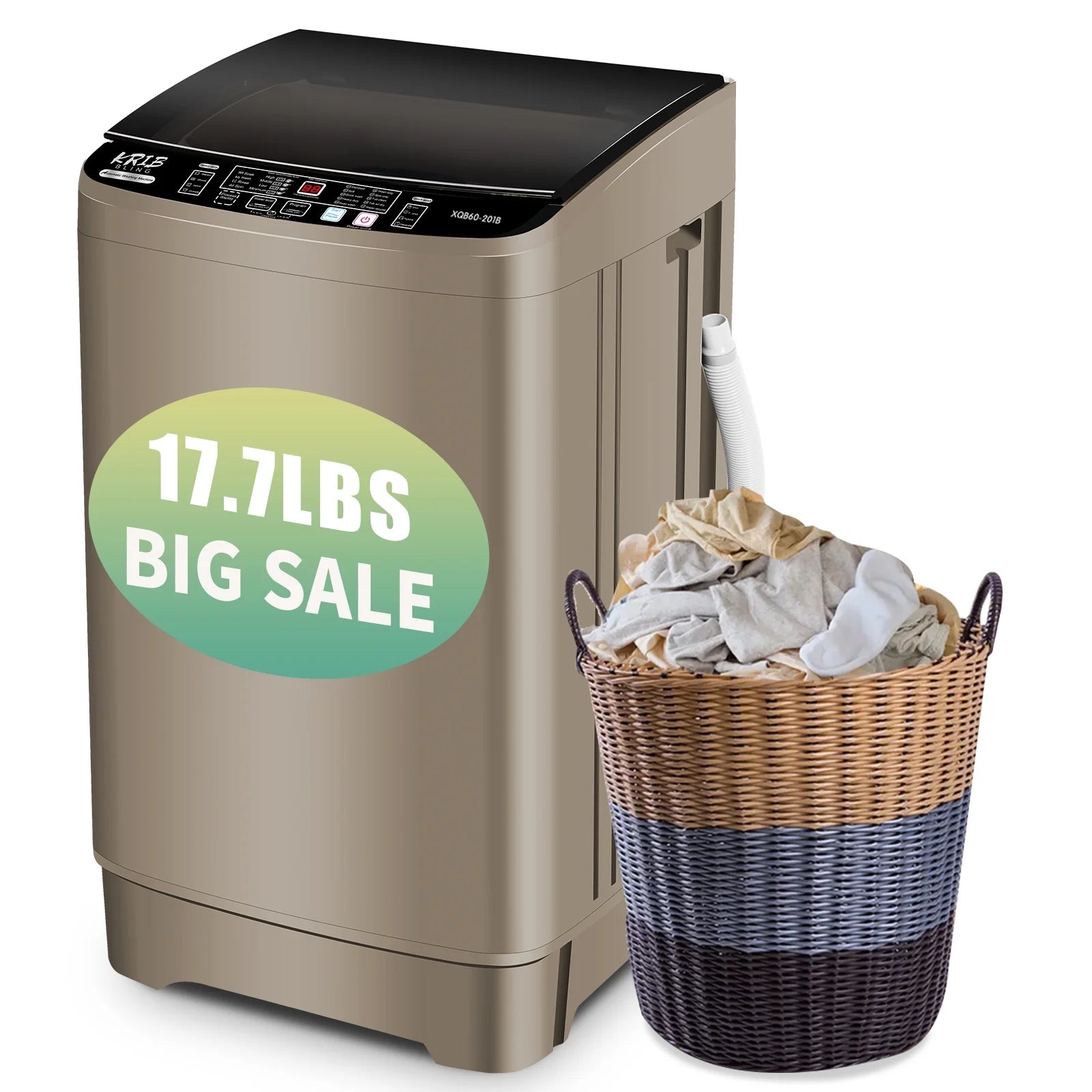 17.7 lbs Full Automatic Top Load Mini Washer M359