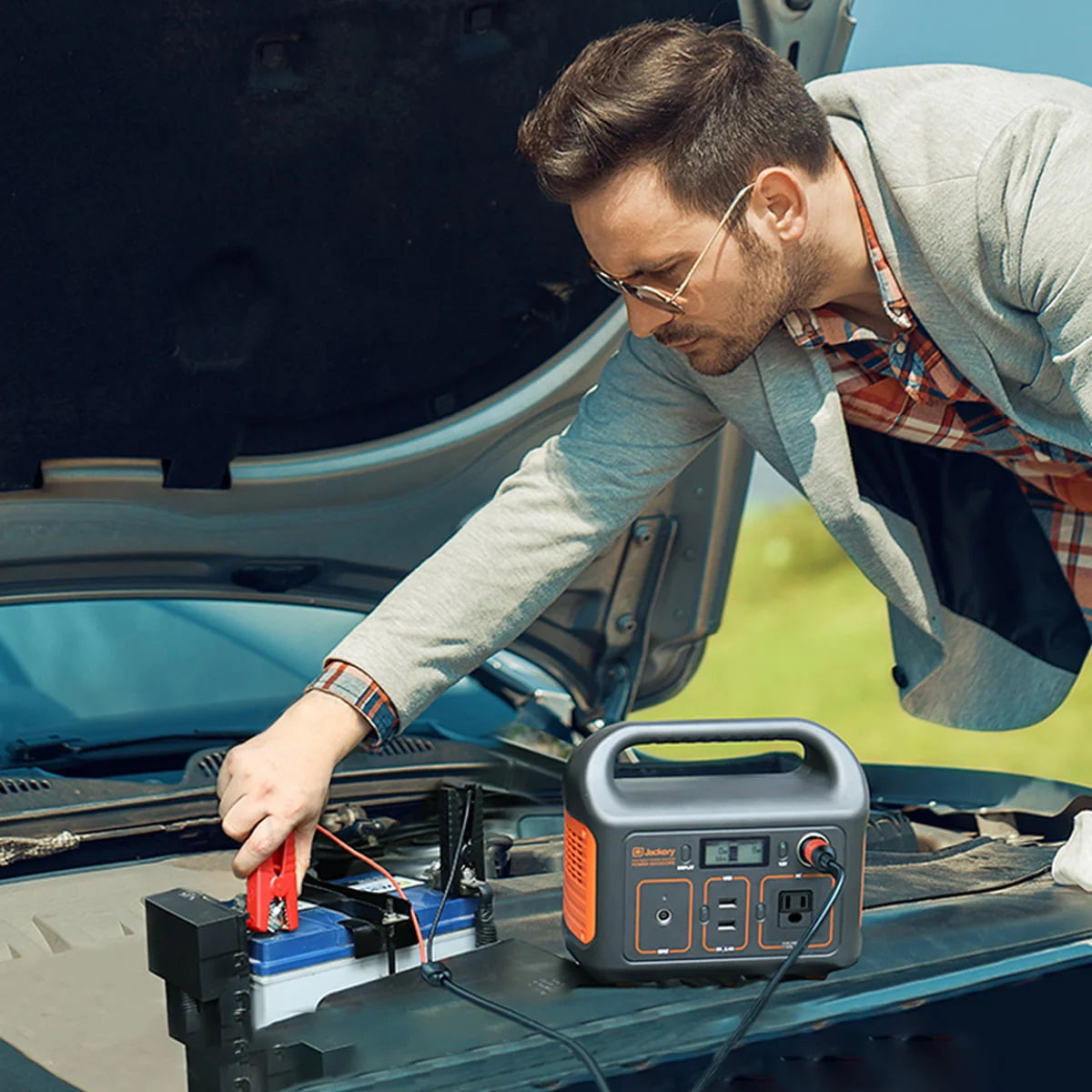 Portable Power Station with Automobile Battery Charging Cable E192245