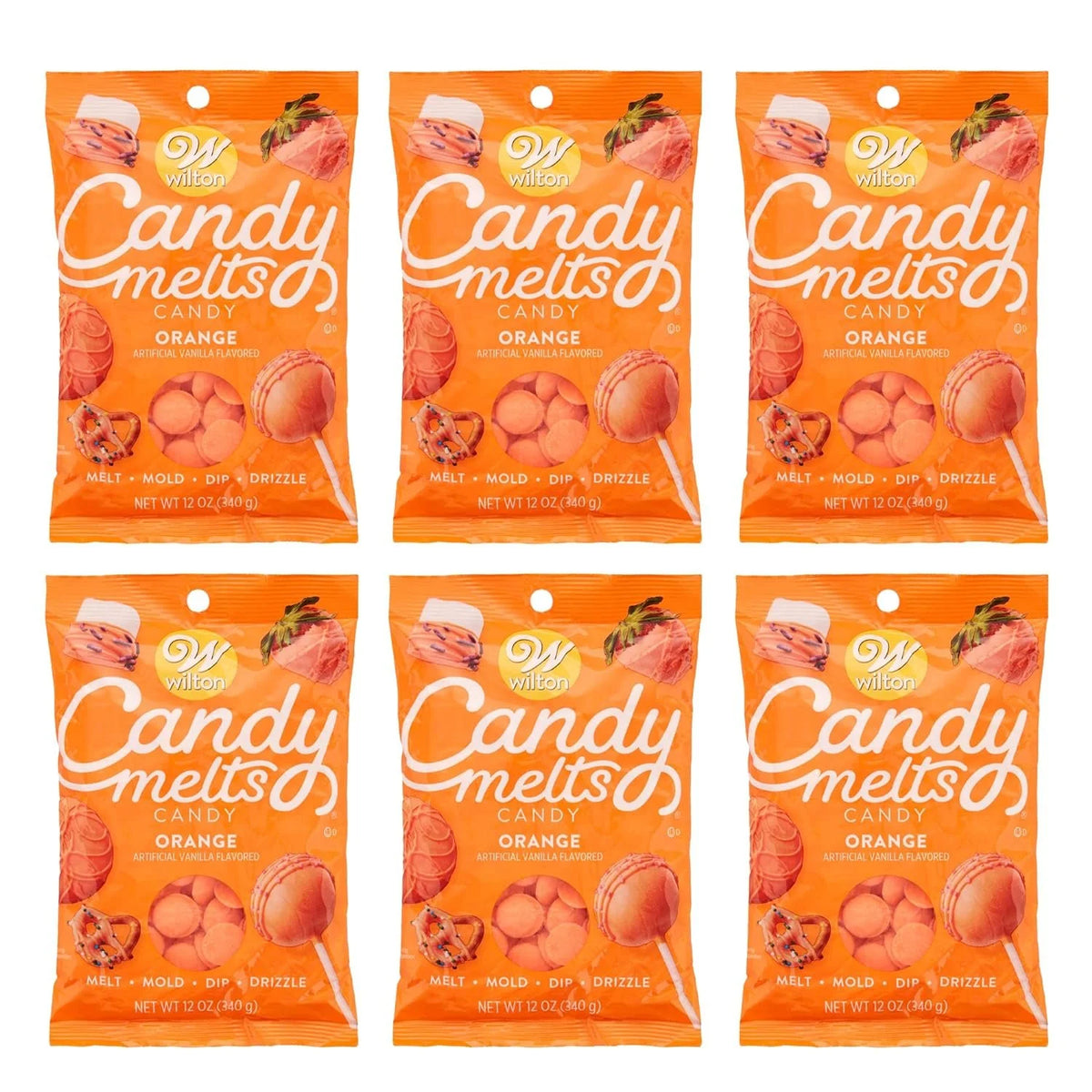 Orange Candy Melts, 12 oz, Pack of 6 T243