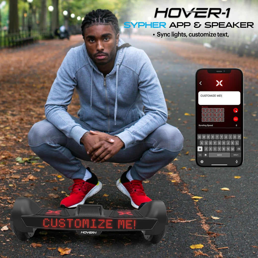 Electric Self-Balancing Hoverboard with Customizable Screen, Dual 150W Motors, 7 mph Max Speed, 7 Miles Max Range G674713