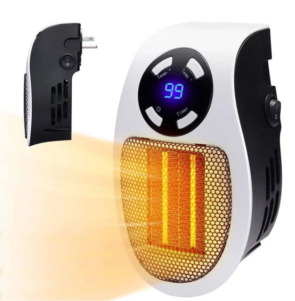 500W Mini Plug-in Wall Heater With Digital Timer T8525