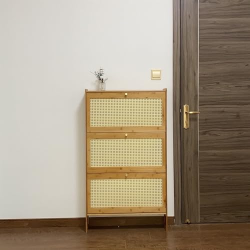 Slim Bamboo Shoe Storage Cabinet with Flip Drawers Z666