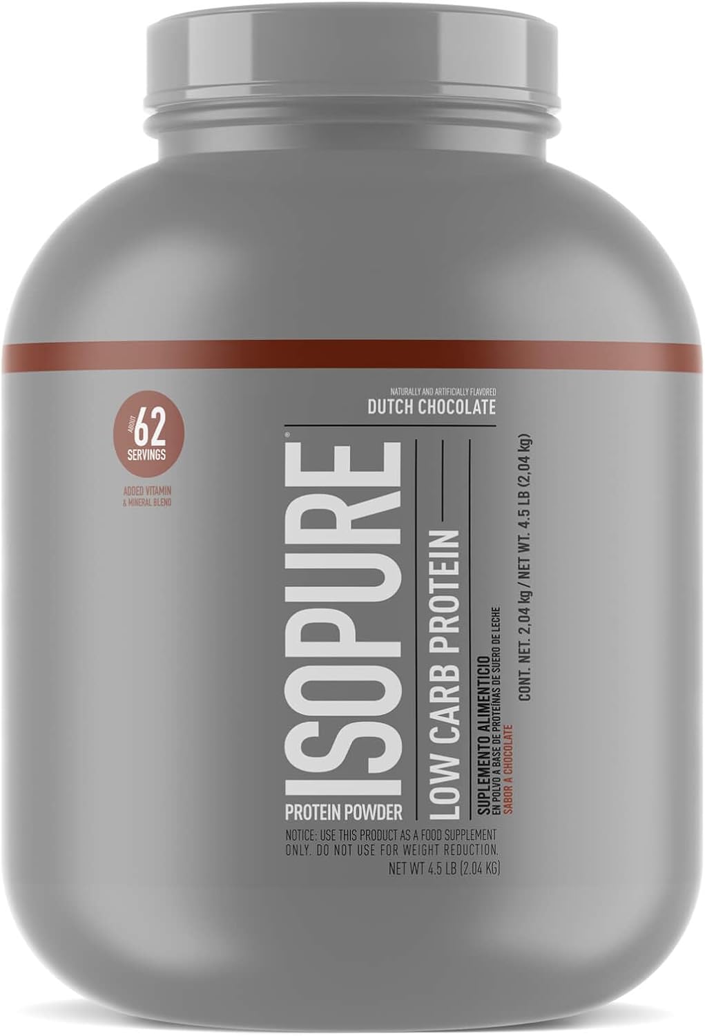 Dutch Chocolate 100% Whey Protein Isolate, 4.5 Pound Z82454