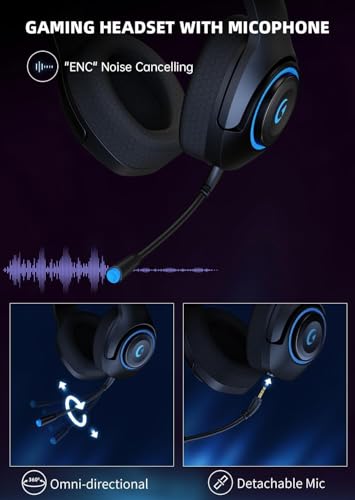 Midnight Blue Wireless Gaming Headset with Noise Canceling Microphone P6272