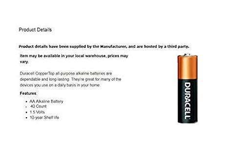 40 Count AA Alkaline Batteries G25570