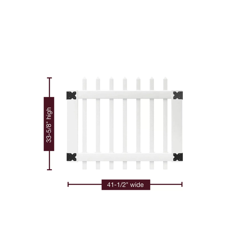 White Vinyl Picket Fence Gate M1791