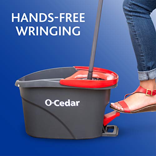 Microfiber Spin Mop & Bucket Floor Cleaning System Bundle with Hard Floor Cleaner (Lavender, 10 Count) A68991