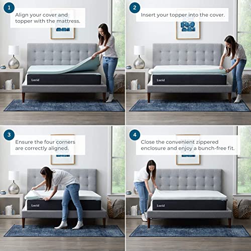 4 Inch Gel Memory Foam Mattress Topper, Twin XL, Blue A693364