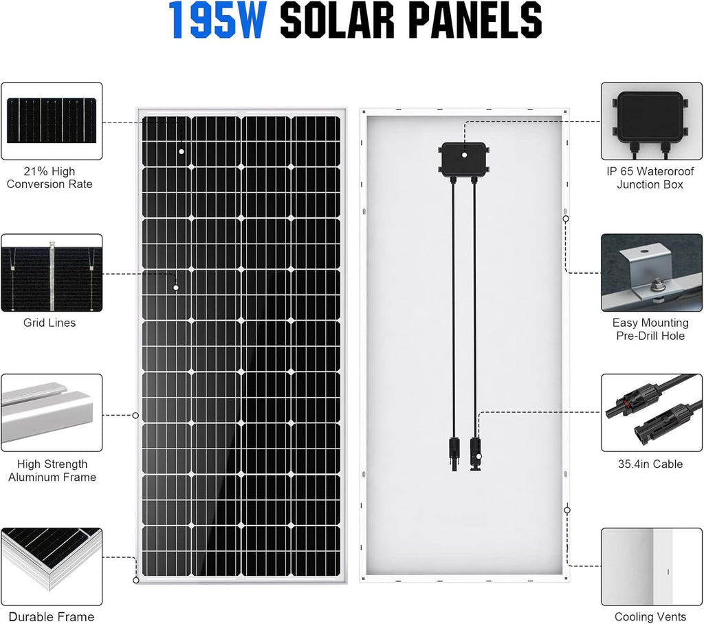 400W 1.6KWH Complete Solar Power System with 2 Solar Panels and Power Station W87373