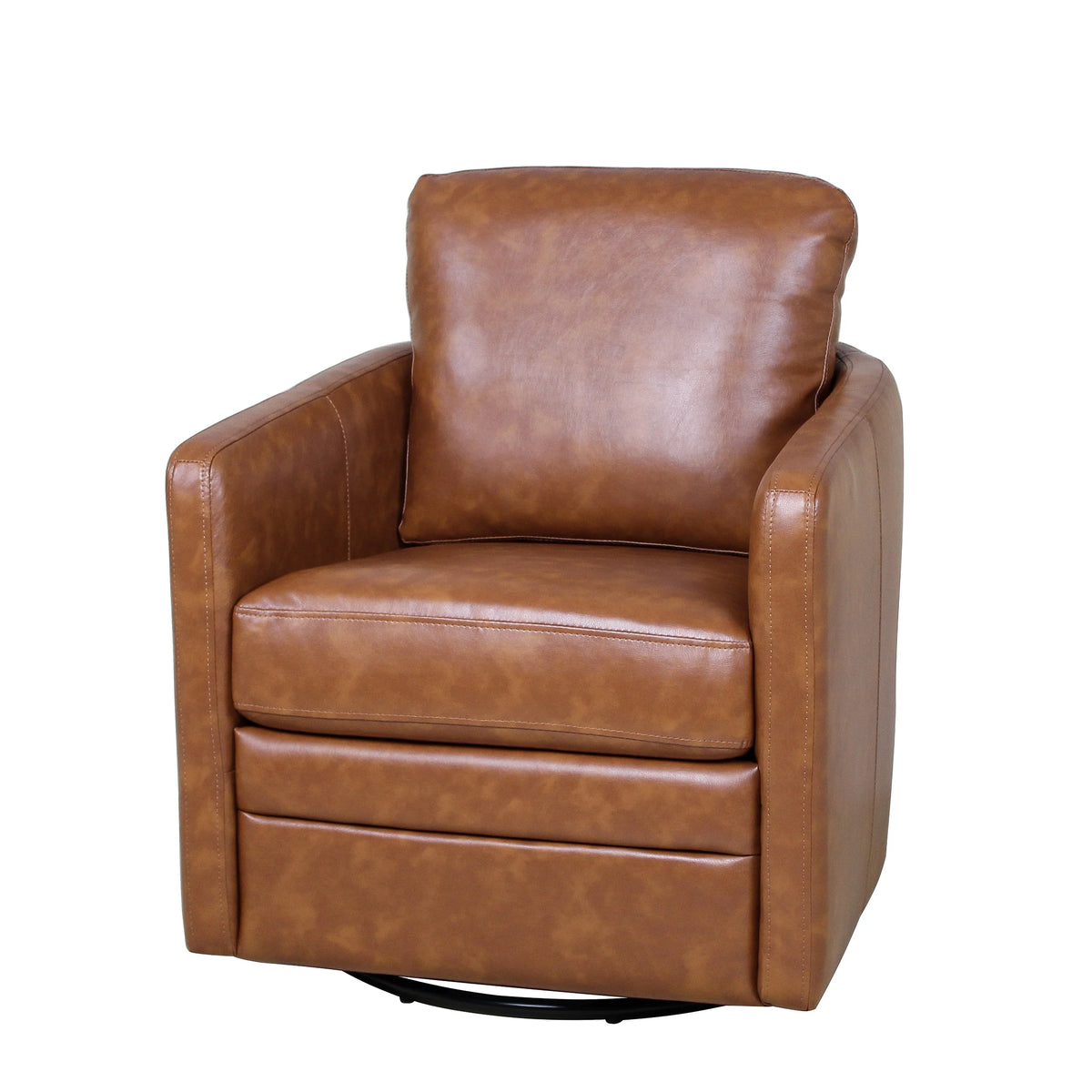 Faux Leather Swivel Accent Chair with Arms J60291