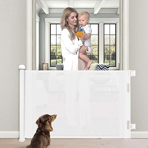 Retractable Baby Gate, 34”, Extends up to 55” Extra Wide Mesh Gate I543278