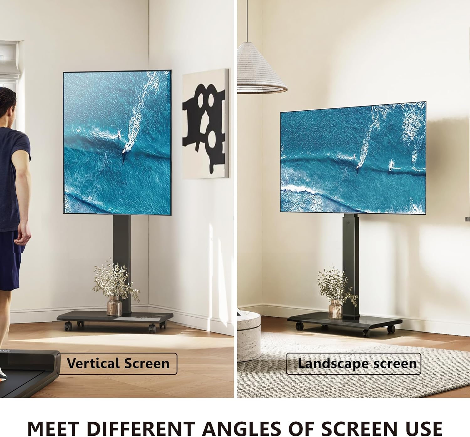 Table Top TV Stand for 50-85 inch TVs and Rolling TV Stand for 32-75 Inch TVs W673