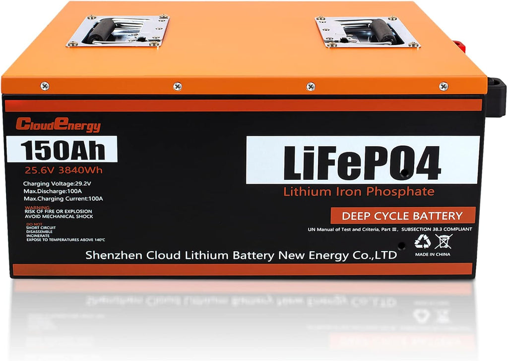 24V 150Ah 3.84kWh Deep Cycle LiFePO4 Battery with 100A BMS A826