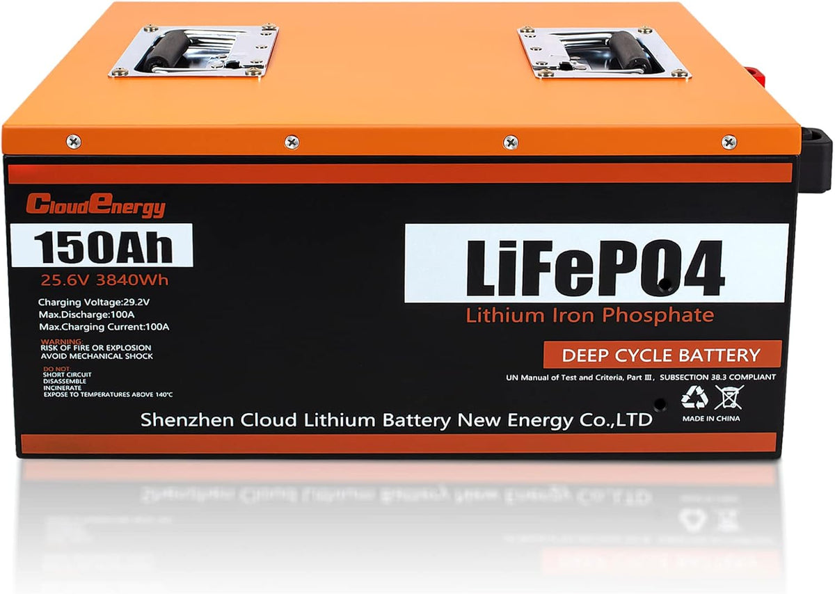 24V 150Ah 3.84kWh Deep Cycle LiFePO4 Battery with 100A BMS A826