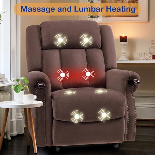Grey Power Lift Recliner with Massage and Heat M7667