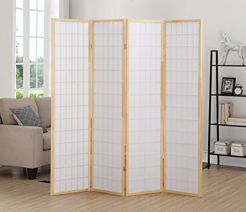 Natural 4 Panel Room Divider C515
