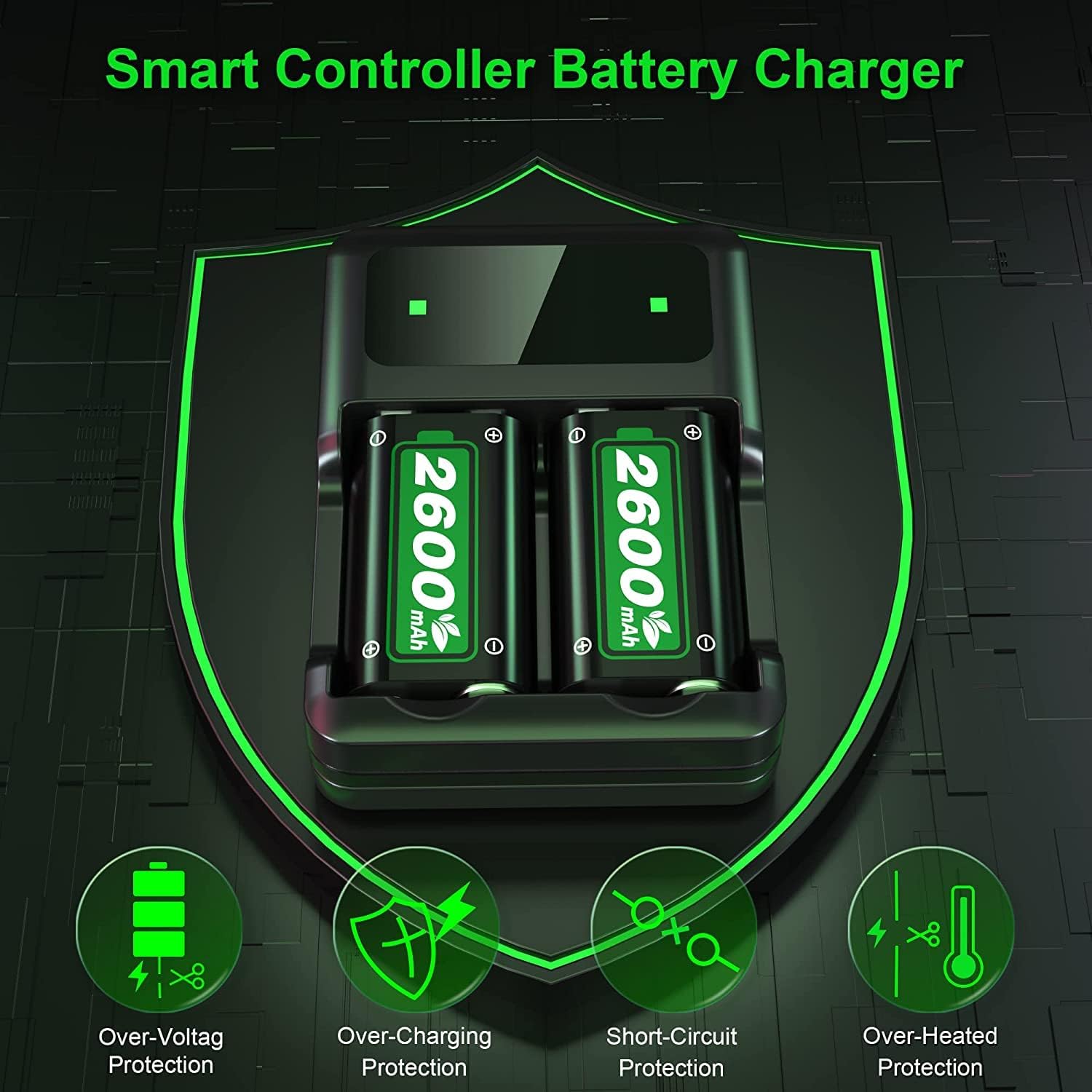 2x2600mAh Controller Battery Pack with Charger Station for Xbox K12502