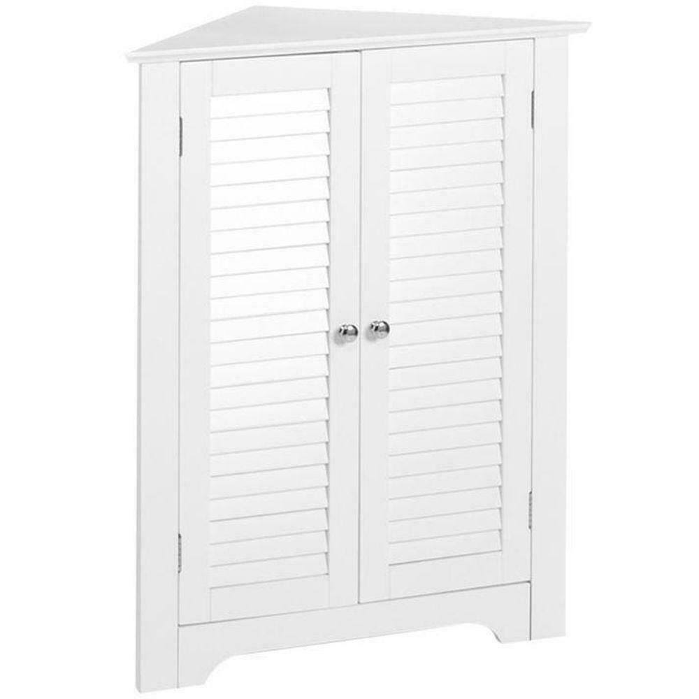 White 3-Shelf Corner Cabinet Q9311