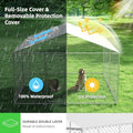 Outdoor Dog Kennel with Metal Cage and Roof P2557