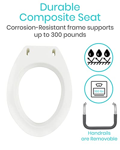White Raised Toilet Seat with Handles R993594
