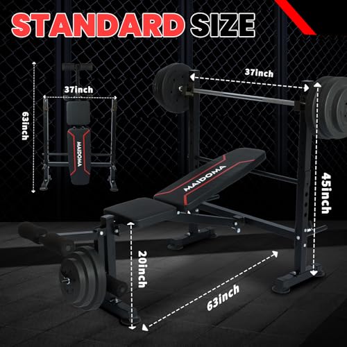 8 in 1 Olympic Weight Bench Set with Barbell Rack C3335