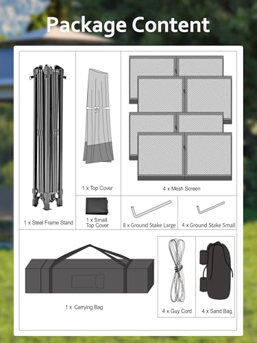 Khaki Pop Up Gazebo Tent with Mosquito Netting E725
