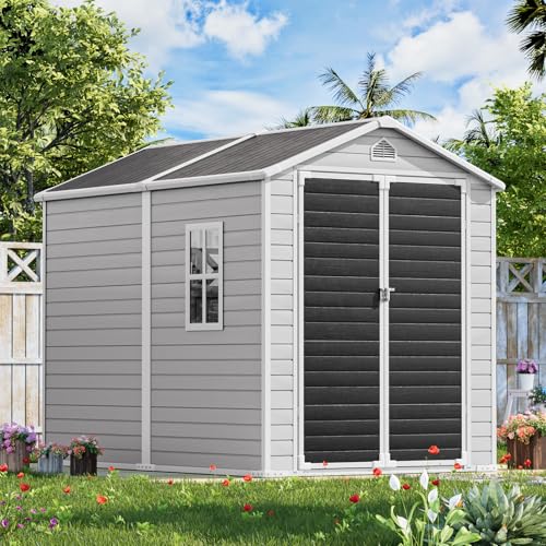 Gray 5x3 FT Waterproof Plastic Storage Shed with Floor A3716