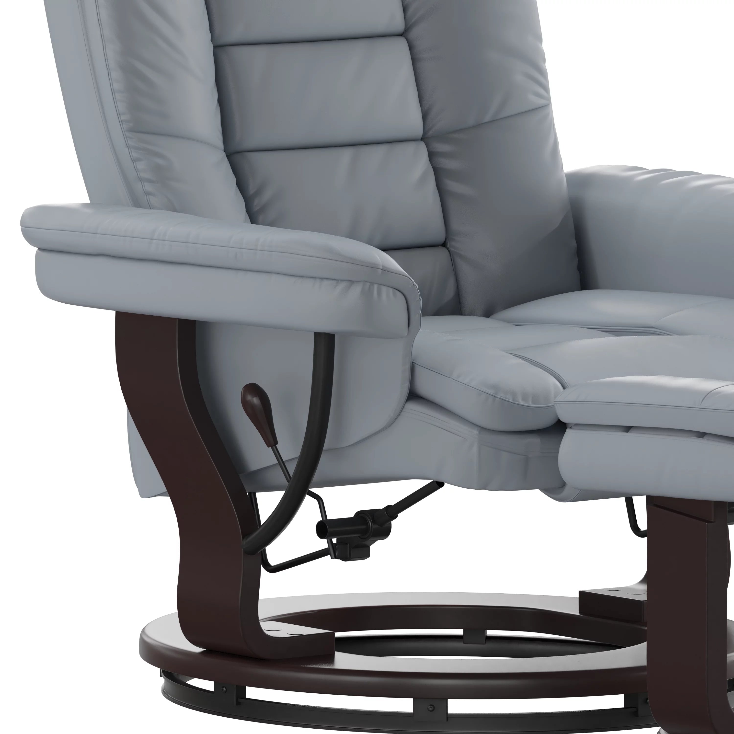 Gray Faux Leather Recliner with Ottoman K86590